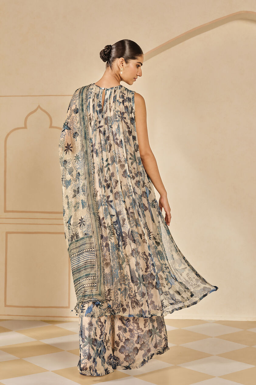 Turaya Printed Sharara Set - Beige, Beige, image 2